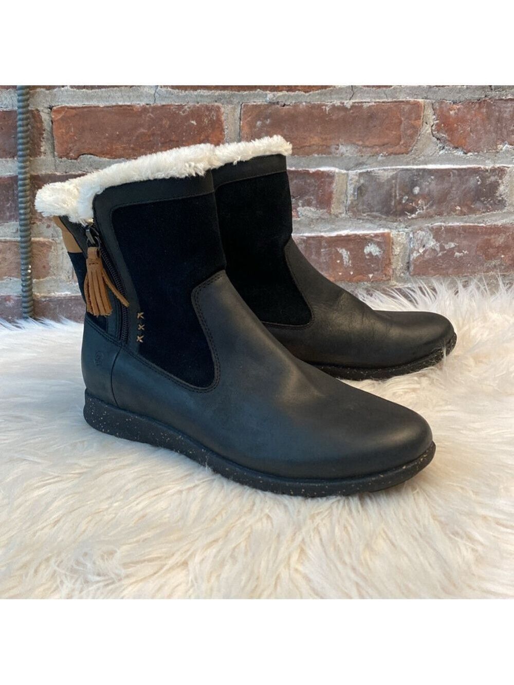 Superfeet Juniper Leather Faux Fur Lined Waterproof Bootie, Size 11